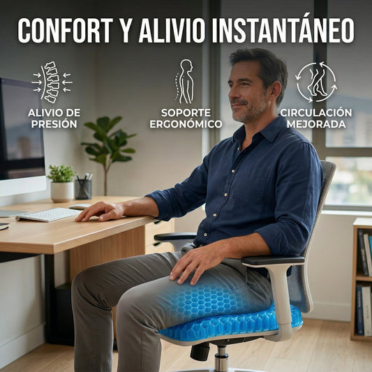 Cojín de gel flexible: Siéntate cómodo por horas.